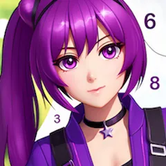 Взломанная Anime Manga Color by Numbers  [МОД Unlocked] - полная версия apk на Андроид
