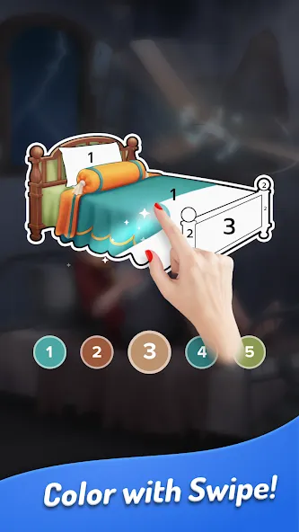Colorswipes® - Color by Number  [МОД Бесконечные монеты] Screenshot 3