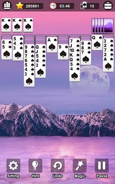 Spider Solitaire  [МОД Все открыто] Screenshot 2