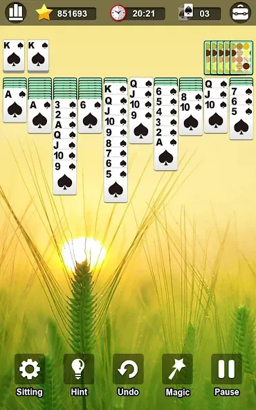Spider Solitaire  [МОД Все открыто] Screenshot 3