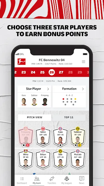 Bundesliga Fantasy Manager (Бундеслига Фэнтези Менеджер)  [МОД Много денег] Screenshot 3