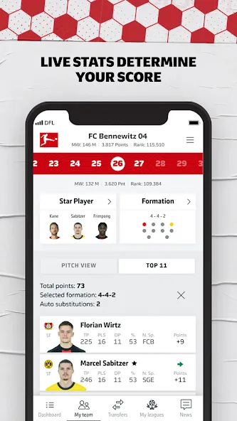 Bundesliga Fantasy Manager (Бундеслига Фэнтези Менеджер)  [МОД Много денег] Screenshot 4