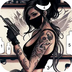Взлом Tattoo Coloring games  [МОД Бесконечные монеты] - полная версия apk на Андроид
