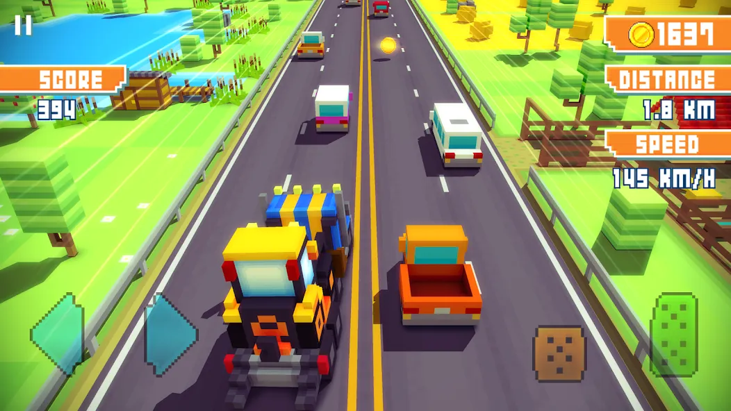 Blocky Highway: Traffic Racing (Блоки Хайвей)  [МОД Бесконечные деньги] Screenshot 4