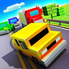 Взломанная Blocky Highway: Traffic Racing (Блоки Хайвей)  [МОД Бесконечные деньги] - стабильная версия apk на Андроид
