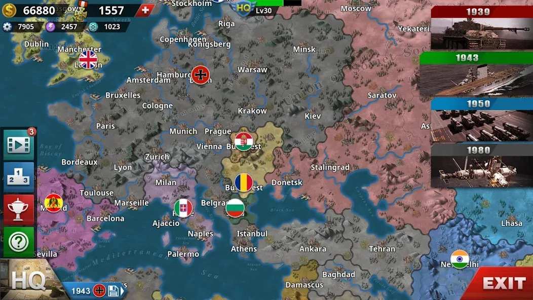 World Conqueror 4-WW2 Strategy (Ворлд Конкерор 4)  [МОД Бесконечные монеты] Screenshot 2