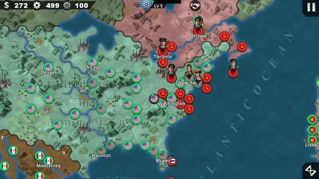 World Conqueror 4-WW2 Strategy (Ворлд Конкерор 4)  [МОД Бесконечные монеты] Screenshot 3