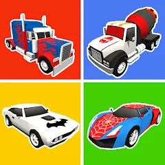 Взломанная Superhero Car Merge Battle  [МОД Unlocked] - последняя версия apk на Андроид