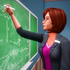Скачать взломанную High School Teacher Simulator  [МОД Много монет] - последняя версия apk на Андроид