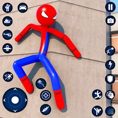 Взломанная Spider Game-Stickman Rope Hero  [МОД Mega Pack] - полная версия apk на Андроид