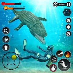 Скачать взломанную Hungry Animal Crocodile Games  [МОД Бесконечные деньги] - полная версия apk на Андроид