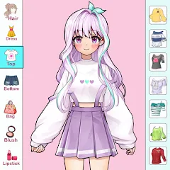 Скачать взлом Anime Dress Up and Makeup Game  [МОД Бесконечные монеты] - последняя версия apk на Андроид