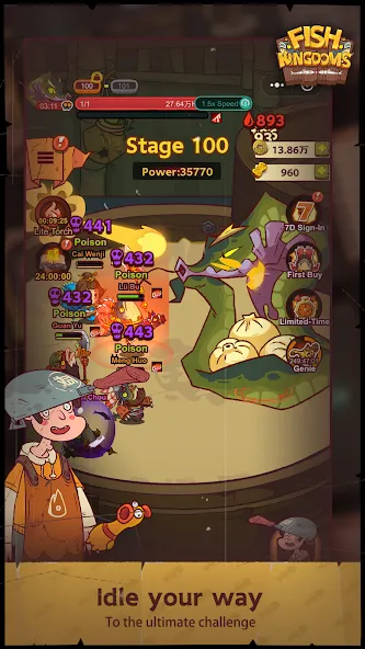 Fish Kingdoms: Idle Arena (Фиш Кингдомс)  [МОД Много монет] Screenshot 4