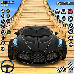 Скачать взломанную GT Car Stunt Race: Mega Ramps (Джи Ти Кар Стант Рейс)  [МОД Бесконечные монеты] - стабильная версия apk на Андроид