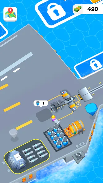 Idle Aircraft Carrier (Айдл Эйркрафт Кэрриер)  [МОД Бесконечные монеты] Screenshot 1