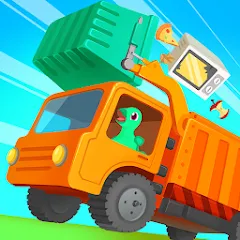 Взломанная Dinosaur GarbageTruck:for kids  [МОД Menu] - полная версия apk на Андроид