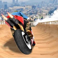 Скачать взломанную Mega Ramp Bike Stunts Games 3D  [МОД Много денег] - стабильная версия apk на Андроид