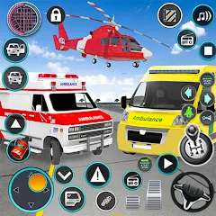Взломанная Heli Ambulance Simulator Game  [МОД Бесконечные монеты] - последняя версия apk на Андроид
