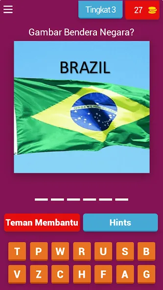 Tebak Gambar Bendera (Тебак Гамбар бендера Негара)  [МОД Меню] Screenshot 4