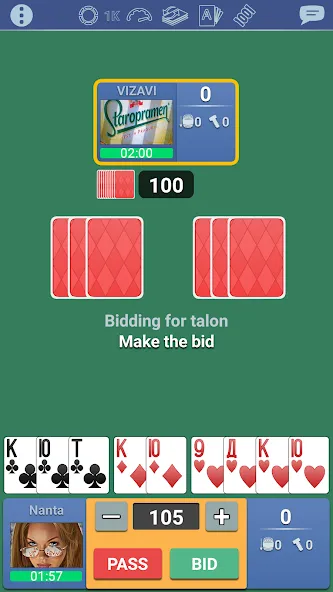 Thousand 1000 Online card game  [МОД Бесконечные деньги] Screenshot 3