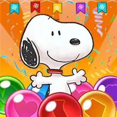Скачать взломанную Bubble Shooter - Snoopy POP! (Бабл шутер)  [МОД Unlocked] - стабильная версия apk на Андроид