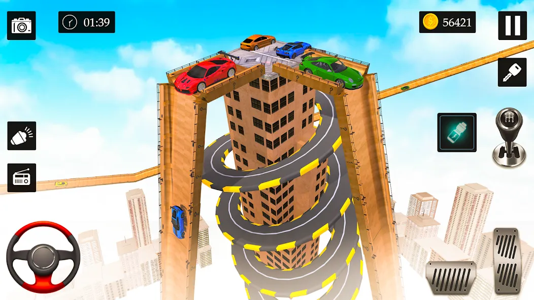 Ramp Car Stunt Racing Game (Крейзи Кар Стантс)  [МОД Бесконечные монеты] Screenshot 1