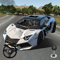 Скачать взломанную Mega Car Crash Simulator (Мега Кар Краш Симулятор)  [МОД Много монет] - последняя версия apk на Андроид