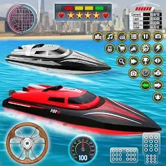 Взломанная Speed Boat Racing: Boat games  [МОД Menu] - стабильная версия apk на Андроид