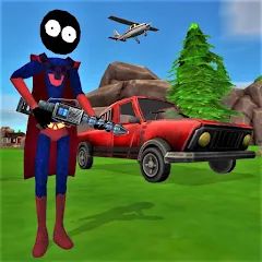 Скачать взломанную Stick Superhero  [МОД Menu] - стабильная версия apk на Андроид