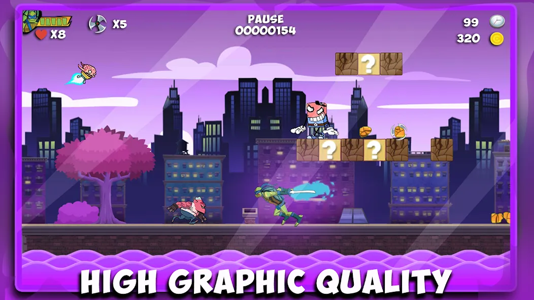 The turtle adventur ninja hero  [МОД Меню] Screenshot 1