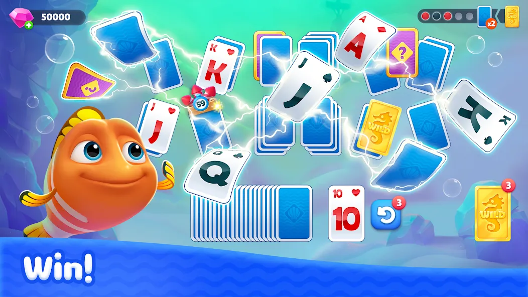 Fishdom Solitaire (Фишдом Солитер)  [МОД Много монет] Screenshot 3