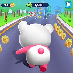 Взломанная Piggy Panda Run: Fun Game  [МОД Бесконечные монеты] - полная версия apk на Андроид