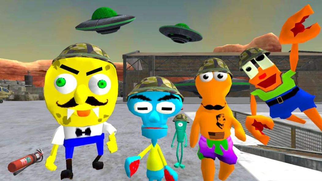 Sponge Area 51. Neighbor Alien  [МОД Unlocked] Screenshot 1