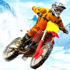 Взломанная Snow Tricky Bike Stunt Race 3D  [МОД Mega Pack] - последняя версия apk на Андроид