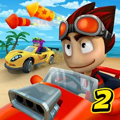 Взломанная Beach Buggy Racing 2 (Бич Багги Рейсинг 2)  [МОД Mega Pack] - полная версия apk на Андроид