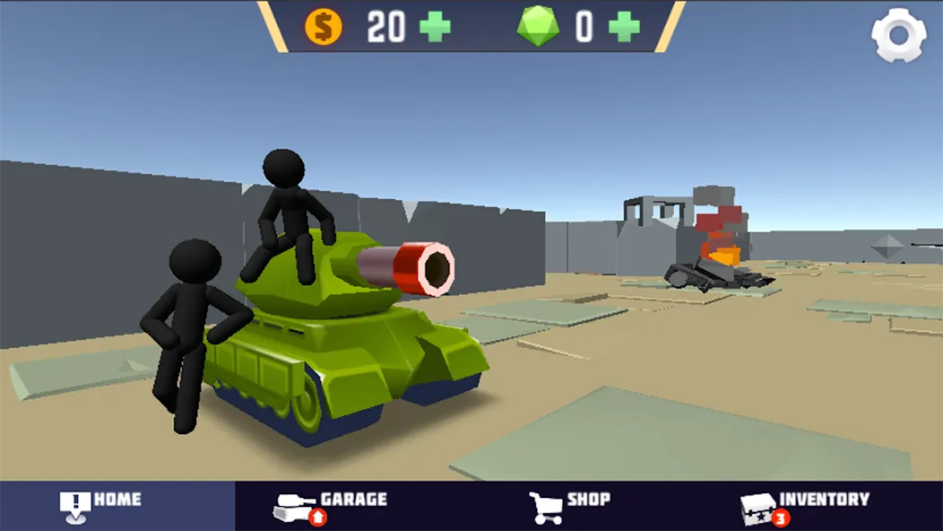 Stickman Tank Battle (Стикмен Танк Баттл)  [МОД Меню] Screenshot 1