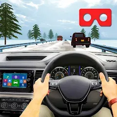 Скачать взломанную VR Traffic Racing In Car Drive (ВР Трафик Гонки на Автомобиле Вождения)  [МОД Бесконечные деньги] - стабильная версия apk на Андроид