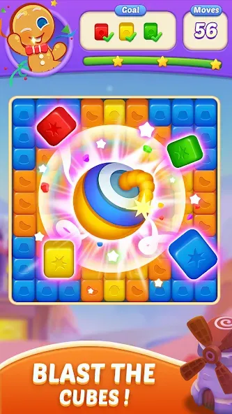 Candy Blast Fever:Cubes Crush (Кенди Бласт Фивер)  [МОД Много монет] Screenshot 3