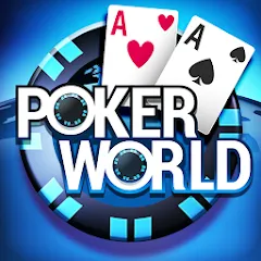 Взломанная Poker World, Offline TX Holdem (Покер Ворлд)  [МОД Unlocked] - стабильная версия apk на Андроид
