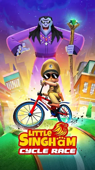 Little Singham Cycle Race (Литл Сингам Велосипедная Гонка)  [МОД Много монет] Screenshot 1