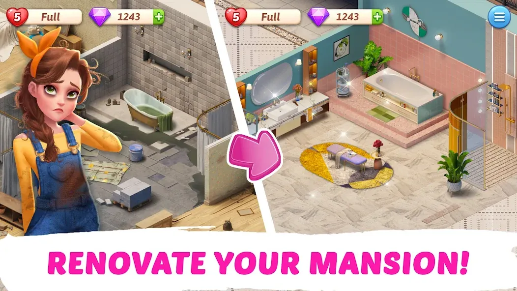 My Story - Mansion Makeover  [МОД Бесконечные деньги] Screenshot 2