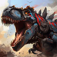 Взломанная Mech War: Jurassic Dinosaur (Мех Батл)  [МОД Все открыто] - полная версия apk на Андроид