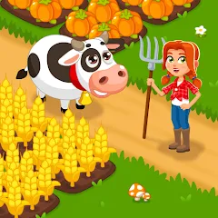 Скачать взломанную Idle Farm Game Offline Clicker  [МОД Бесконечные деньги] - стабильная версия apk на Андроид