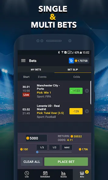 Sports Betting Game - BETUP  [МОД Бесконечные деньги] Screenshot 5
