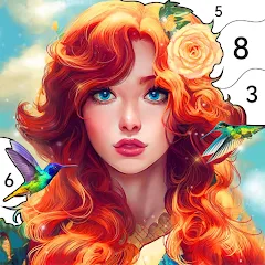 Взломанная Girls Paint by Number Coloring (Девочки раскрашивают по номерам)  [МОД Меню] - последняя версия apk на Андроид