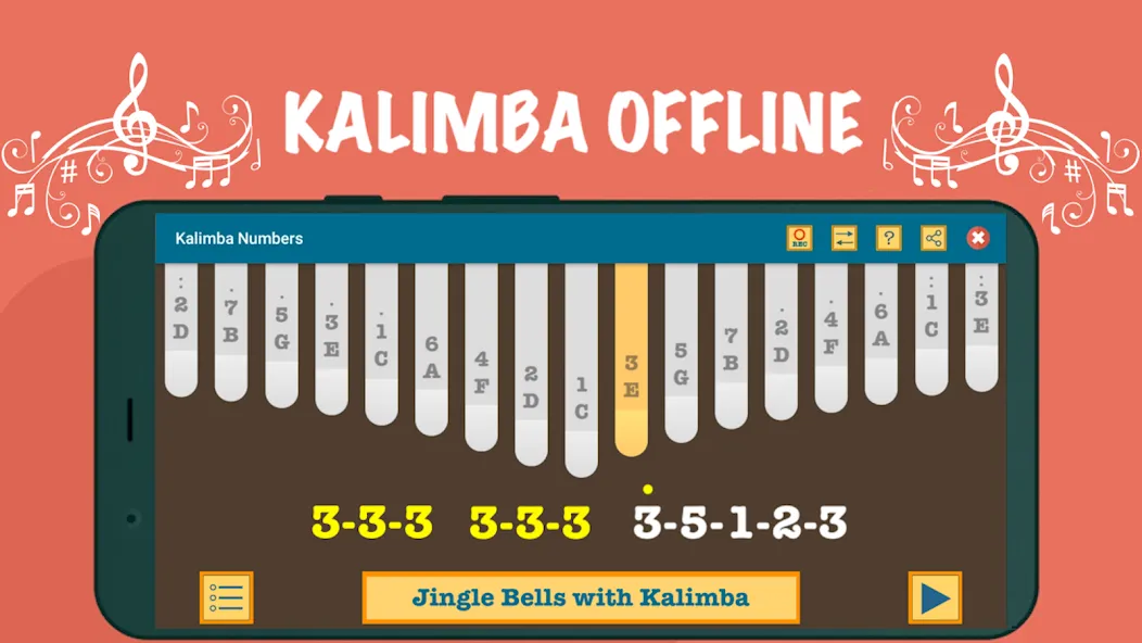 Kalimba App With Songs Numbers (Калимба приложение с песнями и цифрами)  [МОД Mega Pack] Screenshot 2