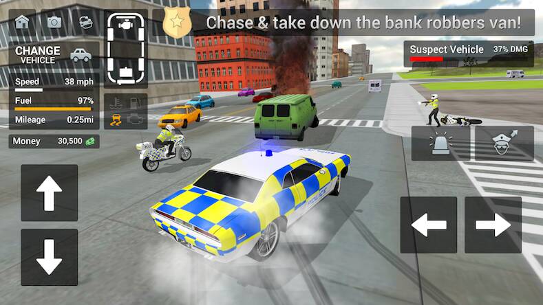 Police Car Driving Motorbike