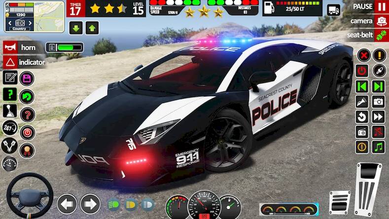 school car driving police car